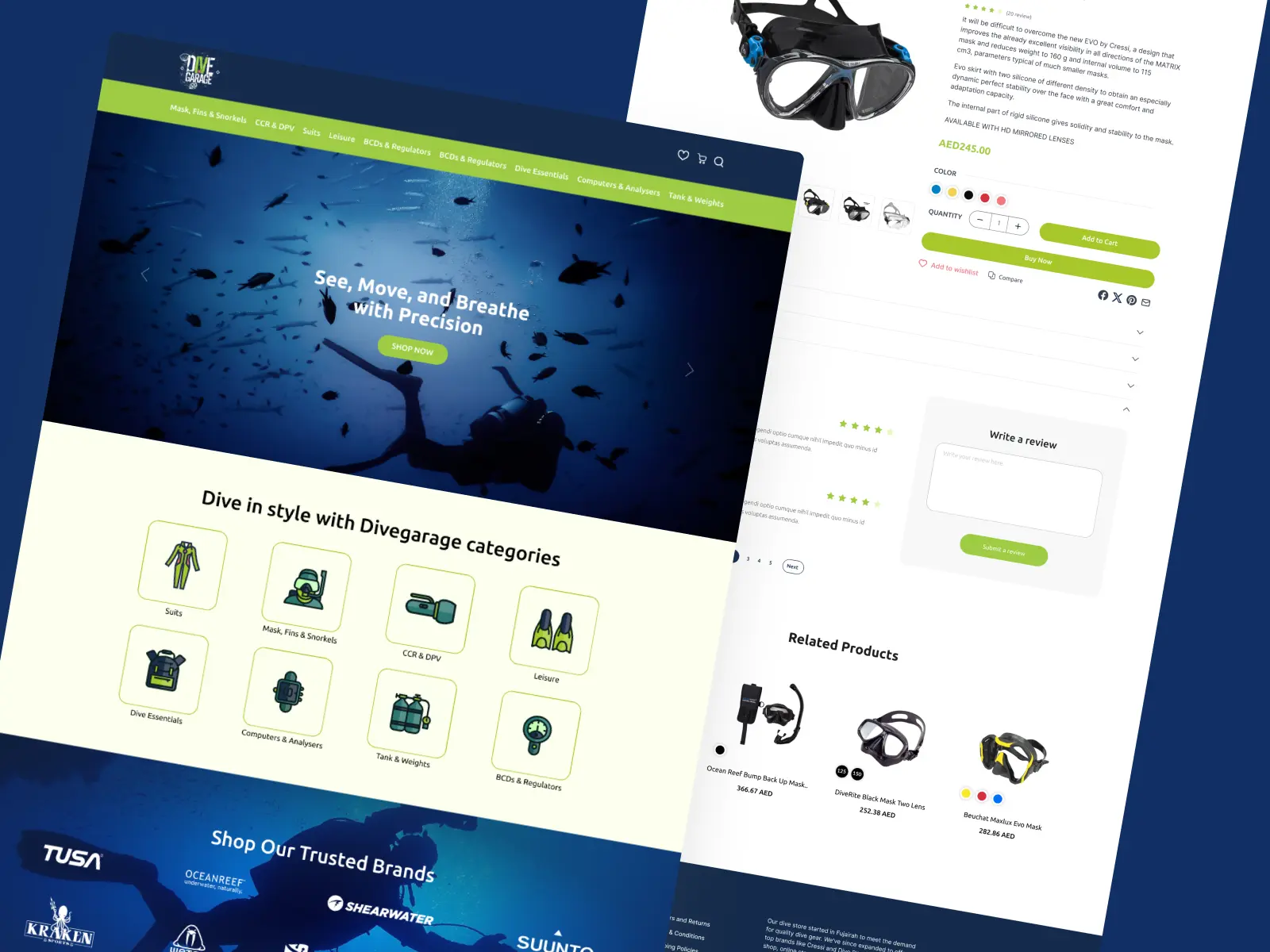 Dive Garage website